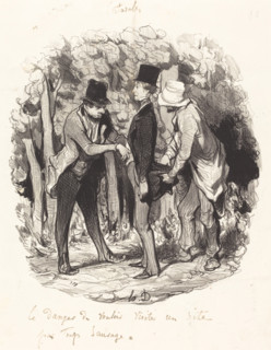Le danger de vouloir visiter un site par trop sauvage, 1845.  Creator: Honore Daumier.
