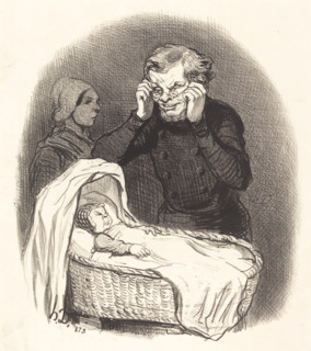 Un père heureux, 1846. Creator: Honore Daumier.