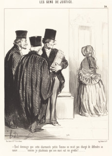 Quel dommage que cette charmante petite femme ne m'ait pas chargé de défendre sa cause..., 1846. Creator: Honore Daumier.