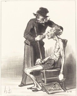 Un lutteur malheureux, 1851. Creator: Honore Daumier.