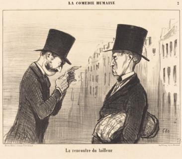 La rencontre du tailleur, 1853. Creator: Honore Daumier.