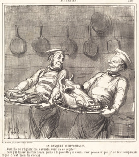 Un banquet d'hippophages, 1865. Creator: Honore Daumier.