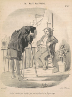Position réputée la plus commode pour avoir un joli portrait au Daguerréotype, July 24, 1847. Creator: Honore Daumier.