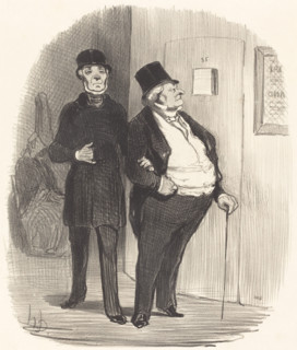 Un jour de représentation à bénéfice..., 1852. Creator: Honore Daumier.