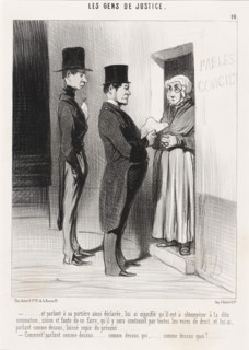 Et parlant à sa portière ainsi déclarée..., 1845.  Creator: Honore Daumier.