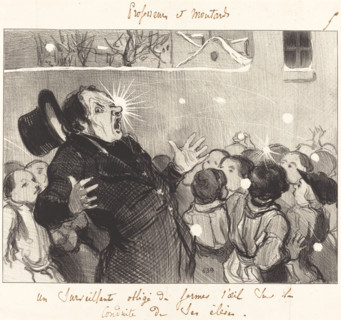 Un surveillant obligé de fermer l'oeil sur la conduite de ses élèves, 1845. Creator: Honore Daumier.