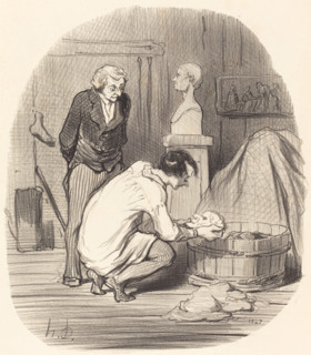L'Artiste - Voilà qui est terminé!..., 1852. Creator: Honore Daumier.