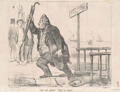 Tout est perdu! fors la caisse, 1848. Creator: Honore Daumier.