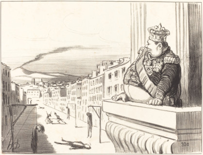À Naples - Le meilleur des rois continuant à faire régner l'ordre dans ses états, 1851. Creator: Honore Daumier.