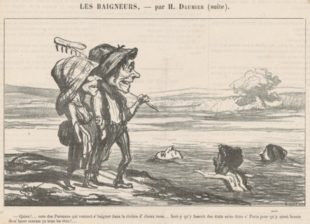 Quien! ... core des parisiens qui veniont s'baigner ..., 19th century. Creator: Honore Daumier.