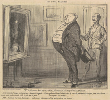 M. Prudhomme visitant les ateliers à l'approche de l'exposition de peinture, c1855. Creator: Honore Daumier.