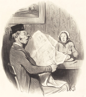 Le Format de plus en plus monstre, 1845. Creator: Honore Daumier.