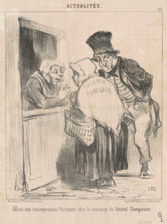 Allant aux renseignements Politiques chez le concierge du Général Changarnier, 1851.  Creator: Honore Daumier.