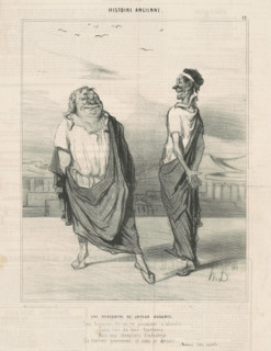 Une rencontre de joyeux augures, c1842. Creator: Honore Daumier.