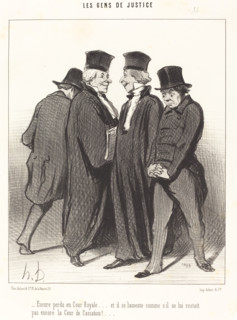 Encore perdu en Cour Royale..., 1848. Creator: Honore Daumier.