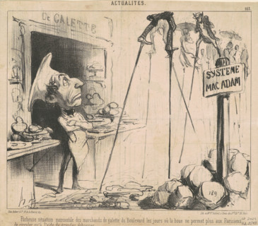 Fâcheuse situation mercantile des marchands de galette du Boulevard..., 19th century. Creator: Honore Daumier.