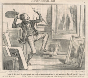 Venant de donner le dernier coup de pinceau ..., 1855.  Creator: Honore Daumier.