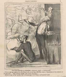 Vue d'un atelier la dernière semaine avant l'exposition, 1864.  Creator: Honore Daumier.