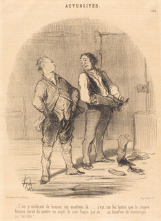 C'est-y embêtant de brosser ces machines là..., 1849. Creator: Honore Daumier.