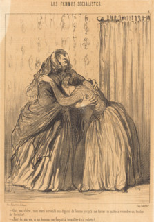 Oui, ma chère, mon mari a ravalé ma dignité de femme..., 1849. Creator: Honore Daumier.