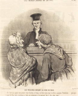 Les Voisines devant le Juge de Paix, 1845. Creator: Honore Daumier.