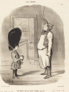 Une famille chez qui rèside l'instinct guerrier, 1847. Creator: Honore Daumier.