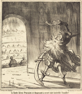 Le Barbe bleu Prussien se disposant à occire une nouvelle Chambre, 1866.  Creator: Honore Daumier.