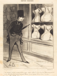C'est unique! j'ai pris quatre tailles..., 1840. Creator: Honore Daumier.