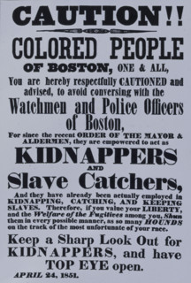 Poster warning Blacks in Boston of kidnappers, 1851. Creator: Unknown.