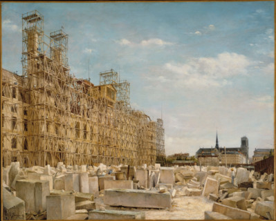 The Hotel de Ville under reconstruction, 1880. Creator: Paul Joseph Victor Dargaud.