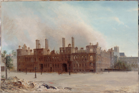 The Hôtel de Ville after the fire of 1871, (1871). Creator: Franciscus Leonardus Johannes Moormans.