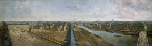 Panoramic view of Paris from the roof of the Pavillon de Flore, in the Tuileries Gardens, c1833.  Creator: Unknown.