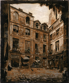 Courtyard of the Hôtel Colbert, rue de l'Hôtel Colbert, 1888.  Creator: Emmanuel Lansyer.