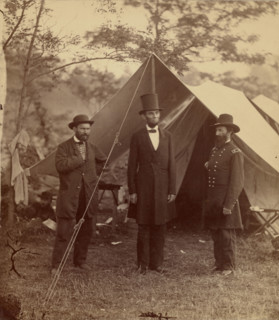 President Lincoln, United States Headquarters, Army of the Potomac, near Antietam, 1862. Creator: Alexander Gardner.