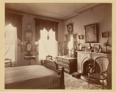 Interior of a bedroom, 1876. Creator: BJ Smith.