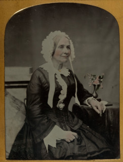 Portrait of an Elderly Woman in Bonnet, 1855-1860. Creator: James Valentine.