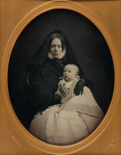 Portrait of a Mother and her Baby, about 1852-1857. Creator: Jeremiah Gurney.