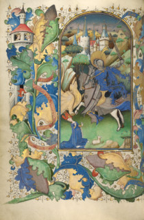 Saint George and the Dragon, Book of Hours, c1450-1455.  Creators: Master of Guillebert de Mets, Master of the Lee Hours, Master of Wauquelin's Alexander.
