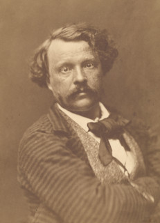 Self-portrait in striped coat, about 1856-1858. Creator: Nadar.