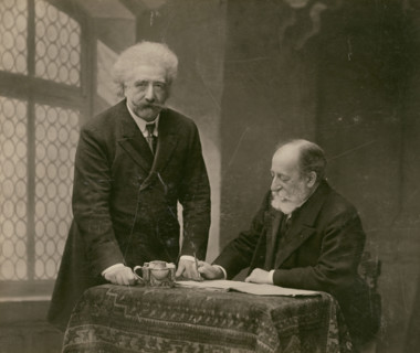 Joseph Hollman and Camille Saint-Saëns, 1907.  Creator: Paul Nadar.