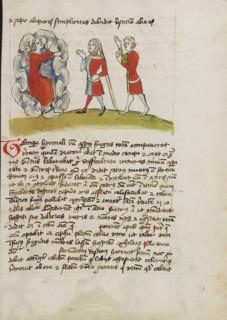 A Messenger of Zeus and Two Men; Fables, third quarter of 15th century. Creator: Unknown.