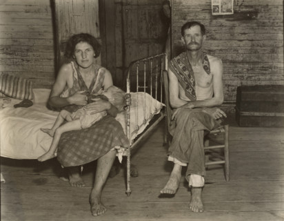Bud Fields with His Wife Ivy, and His Daughter Ellen, Hale County, Alabama, 1936. Creator: Walker Evans.