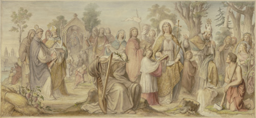 The Arts Being Introduced to Germany by Christianity, c1855. Creator: Philipp Veit.