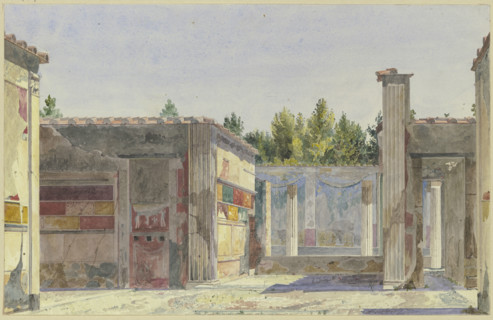 The Casa di Sallustio and surrounding ruins in Pompeii, mid-late 19th century. Creator: Carl Friedrich Heinrich Werner.