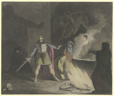 The three witches conjure up a bloody child before Macbeth, c1807-1808. Creator: Franz Pforr.