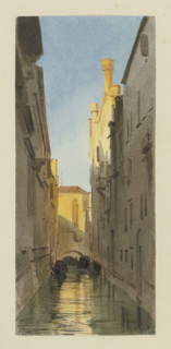 Rio del Santissimo with a view of the choir of Santo Stefano, c1851. Creator: Carl Theodor Reiffenstein.