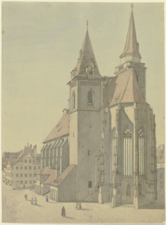 St. John's Church in Ansbach, 19th century. Creator: Ludwig Hoffstadt.
