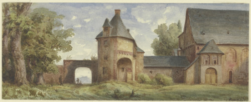 Romanesque monastery complex, left to decay, 19th century. Creator: Karl Peter Burnitz.