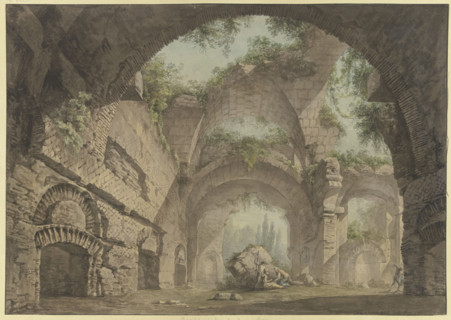 Roman ruined hall: the Basilica of Constantine, 1788. Creator: Maximilian von Verschaffelt.