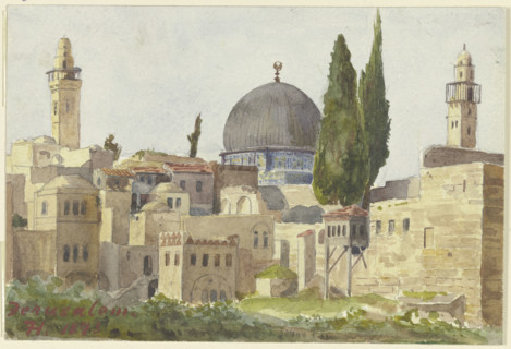 Partial view of Jerusalem, view of the Omar Mosque, 1898. Creator: Fritz Hauck.